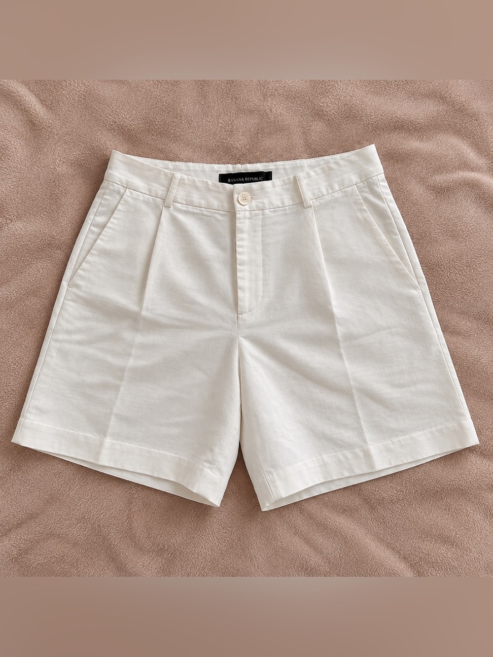 Lauren Ralph Lauren Pleated High-Rise Linen Blend Twill Shorts Size 10 NWOT